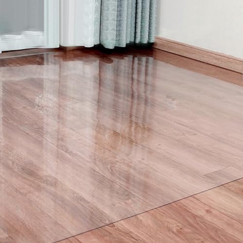 IHIPPO Clear Vinyl Plastic Floor Protector 2MM - 2-24 Ft Long - Heavy Duty Office Chair Mat