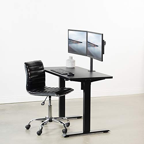 VIVO Black Electric Stand Up Desk Frame Workstation, Single Motor Ergonomic Standing Height Adjustable Base with Simple Controller, DESK-V100EB