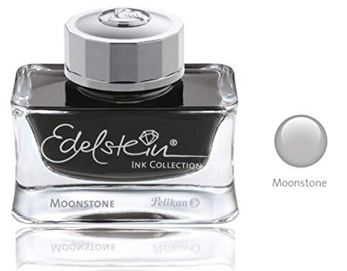 Pelikan Special Edition Tradition M205 Moonstone Fountain Pen, Medium Nib, Includes Bottle of Edelstein Moonstone Ink, Gray, 1 Set (816946)