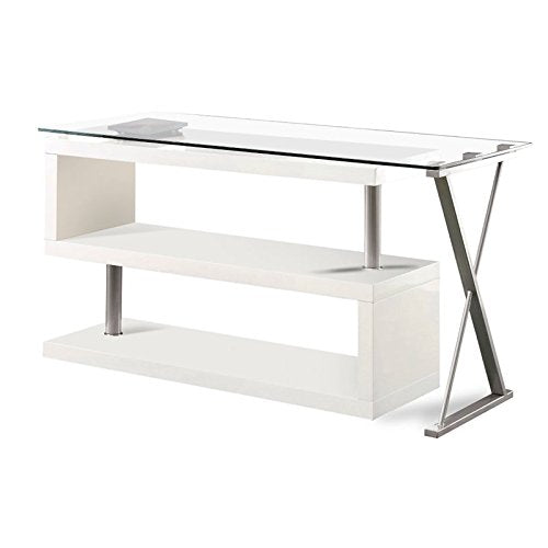 Furniture of America Fiora Modern Swivel Computer Desk in White