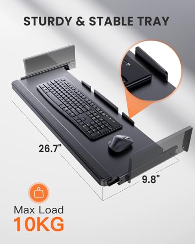 ErGear Large Electric Standing Desk with Keyboard Tray, 63x28 Inches - Black