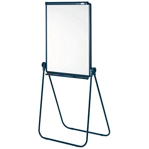 Quartet Easel, Heavy Duty, 70" High, Adjustable, 26" x 34" Whiteboard, Reversible, Flip Chart Holder, Unimate Total Erase, Black Frame (100TE)
