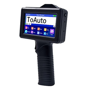 TOAUTO Portable Intelligent Upgraded Handheld Inkjet Printer Gun with 5.6 Inch LED Touch Screen Quick-Drying Inkjet Coding Machine for Code Date Label Industry Design House Usage