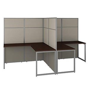 Bush Business Furniture Easy Office 2 Person L Shaped Cubicle Desk Workstation