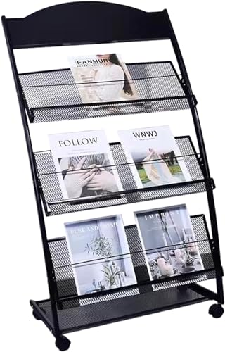 WEBERT Floor-Standing Magazine Rack with Wheels - Magazine & Brochure Organizer