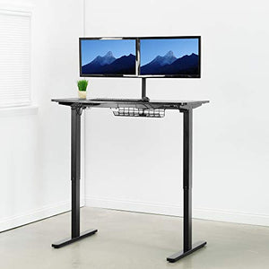 VIVO Electric 47 x 24 inch Stand Up Desk, Complete Height Adjustable Standing Workstation, Frame and Top, Push Button Controller, Black, DESK-EV47TB