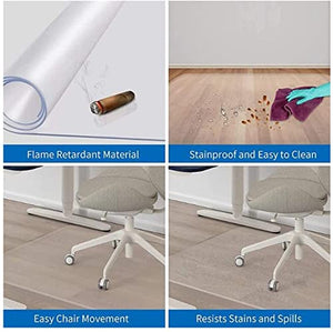 HAIZON Hard-Floor Chair Mat for Hardwood Floor, PVC Clear Transparent, Non-Slip, Scratch Resistant, Wear Resistant - Indoor Home Office Chairmat (Size: 120x1)