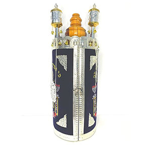 GORGEOUS BEAUTY&CARE Hand Made Sefer Torah Scroll Replica 19.5" Sefaradic Judaica - Rimonim and Yad