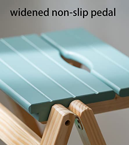 LUCEAE 4-Step Wooden Folding Step Stool - Portable & Sturdy