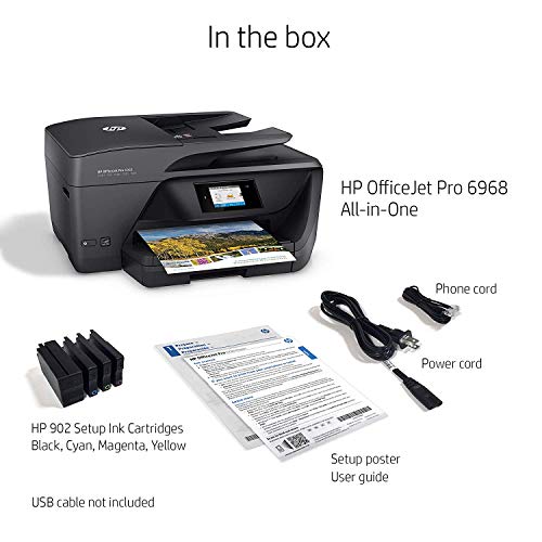 HP OfficeJet Pro 6968 All-in-One Wireless Printer, HP Instant Ink or Amazon Dash replenishment ready (T0F28A)