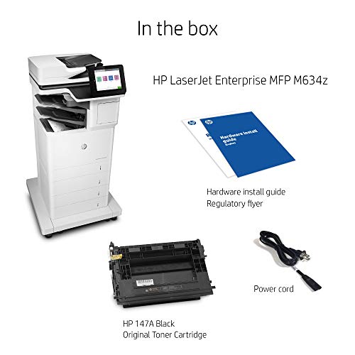 HP LaserJet Enterprise MFP M634z Monochrome Multifunction Duplex Printer with Extra Paper Trays and 3-bin Stapler/Stacker (7PS96A)