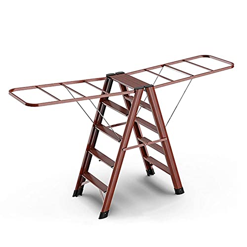 LUCEAE Folding 5-Step Aluminum Step Stool - Portable & Adjustable