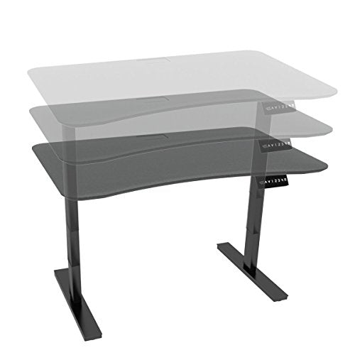 Ergo Elements Adjustable Height Standing Desk with Electric Push Button Black Base, 4' by 30" Lava Stone