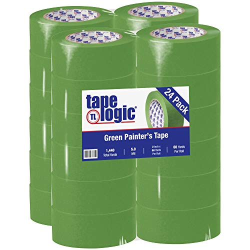 Aviditi Tape Logic 2 Inch x 60 Yards, Premium Green Painter's Tape, Pack of 24 - Great for Painting, Hard to Stick Surfaces, Sharp Paint Lines, Easy Removal and Residue Free (T9373200)