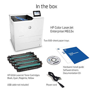 HP J8A05A#BGJ LaserJet Enterprise Color M653x Wireless USB LAN Duplex Printer