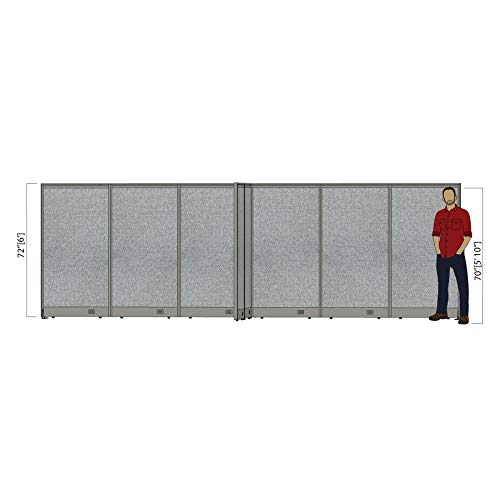 GOF Freestanding X-Shaped Office Partition, Large Fabric Room Divider Panel - 120"D x 216"W x 48"H