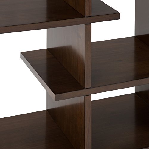 Simpli Home AXCCMD-12-NAB Camden Solid Wood 60 inch x 36 inch Industrial Bookcase in Natural Aged Brown