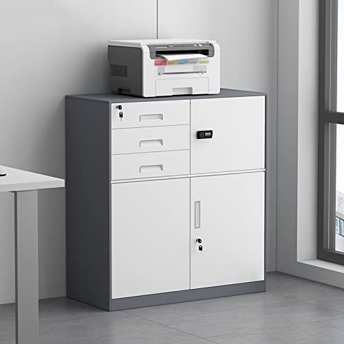 Lingula 3-Drawer Vertical File Cabinet with Lock, Fully Assembled, Grey