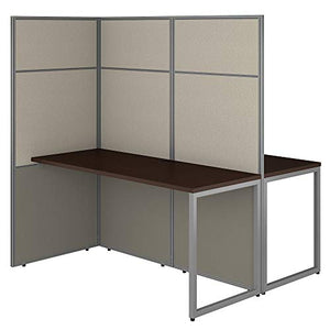 Bush Business Furniture Easy Office 2 Person Cubicle Desk Workstation, 66H Panels, 60Wx60H, Mocha Cherry
