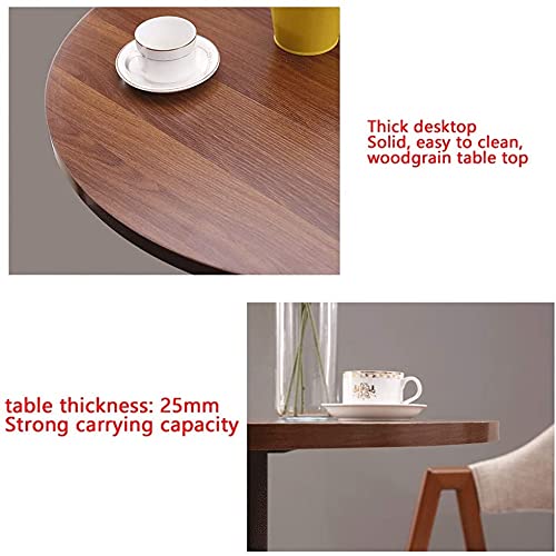 AkosOL Office Table and Chair Set - Solid Wood Round Table with 2 Chairs (60cm)