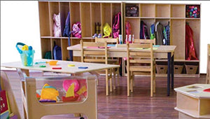 Contender 16-Section Classroom Coat Locker & Backpack Hanger, Daycare Cubby Coat Rack, Cubicle Coat Hanger For Office, School, Kindergarten, Montessorri