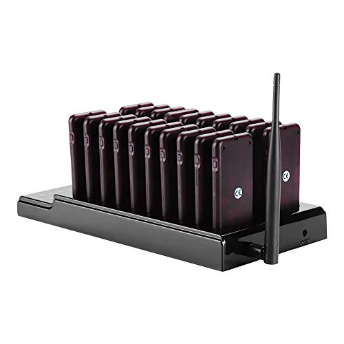 Zerone Wireless Calling System with 20 Pagers & Charging Dock
