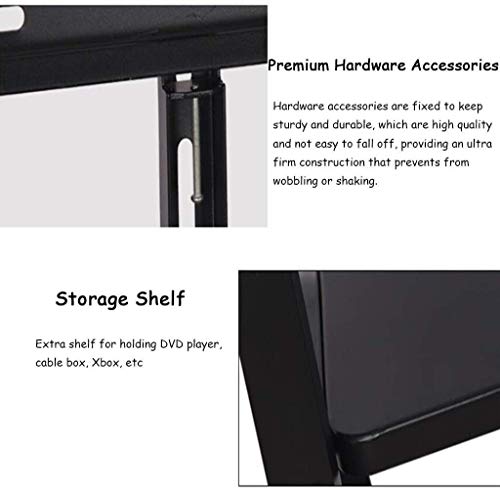 TV Rack Furniture Commercial TV Mobile Cart for 55"-95" Flat Panel Screens, Black Heavy Duty 2 Shelf and Locking Wheels,Load 155kg TV Rack Full Motion