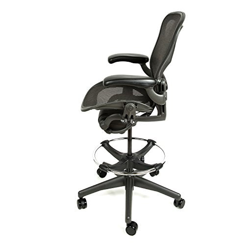 Herman Miller Aeron Drafting Stool Size B with After Market Drafting Ring