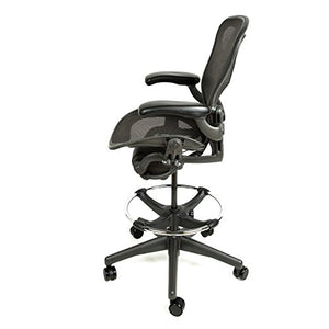 Herman Miller Aeron Drafting Stool Size A with After Market Drafting Ring