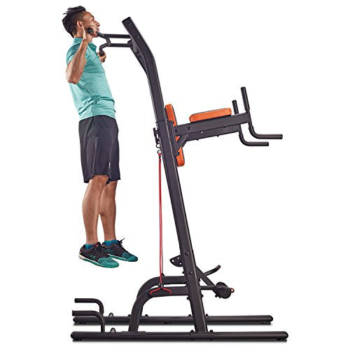 HARISON Multifunction Power Tower Pull Up Dip Station with Bench Adjustable Height for Home Gym Strength Training Fitness Equipment , Dip Stands, Pull Up Bars, Push Up Bars, VKR