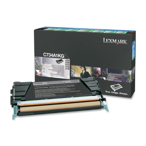 Lexmark C734A1KG C734 C736 X734 X736 X738 Toner Cartridge (Black) in Retail Packaging