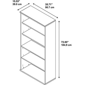 Bush Business Furniture Components 5 Shelf Bookcase, 36"W, Hansen Cherry, Standard Delivery