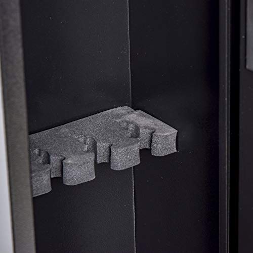 HOMCOM 56" Steel Electronic 5 Rifle Gun Safe Security Cabinet w/Digital Keypad, Keys,Padded Interior- Black
