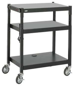 Safco Products 8932BL Steel Adjustable Height AV Cart, Black