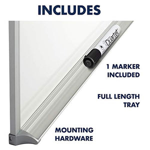 Quartet Magnetic Whiteboard, Porcelain, White Board, Dry Erase Board, 4' x 8', Aluminum Frame (PPA408)