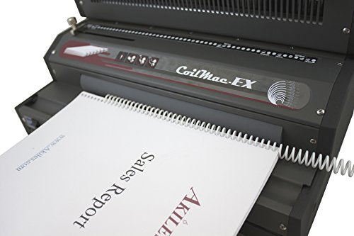 Akilies CoilMac-EX41+ Plus Coil Binding Machine, Electric Oval Hole Punch & Inserter 4:1