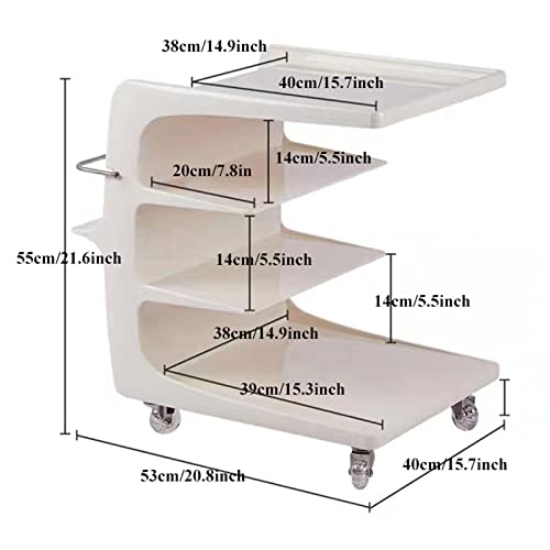 BinOxy 4-Tier Utility Rolling Storage Cart Side Table - Gris
