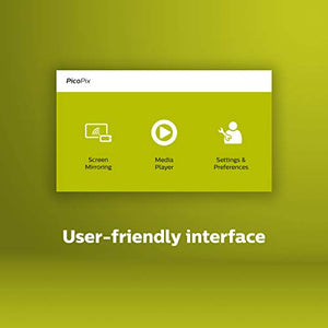 Philips PicoPix Micro Projector, LED DLP, 1h30 Battery Life, Wi-Fi Screen Mirroring