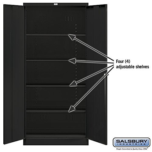 Salsbury Industries Assembled Standard Storage Cabinet, 78-Inch High by 18-Inch Deep, Black