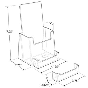 Azar Displays 252922-100PK Counter Trifold Brochure Holder with Business Card Pocket, 100-Pack