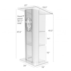 FixtureDisplays Clear Acrylic Plexiglass Lucite Podium with Pray Hand 14307+12152