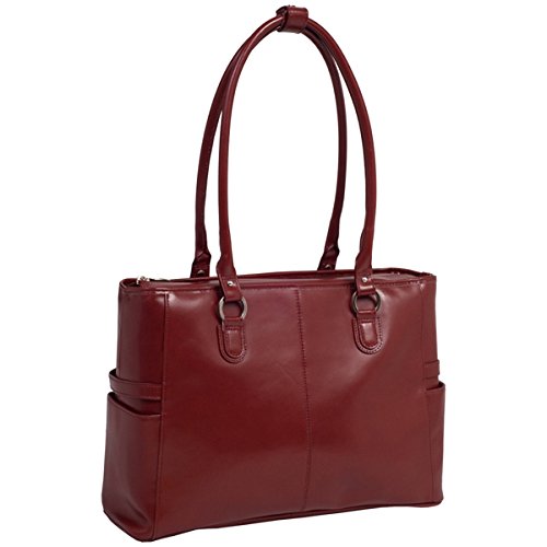 McKlein, W Series, Willow Springs, Top Grain Cowhide Leather, 15" Leather Ladies' Laptop Briefcase, Red (96566)