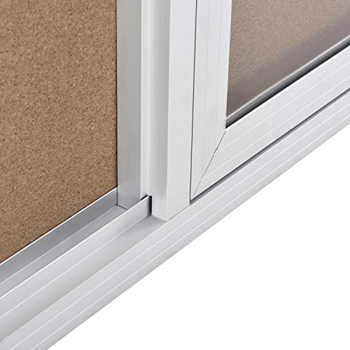 2 Door Enclosed Cork Bulletin Board, 60"W x 36"H
