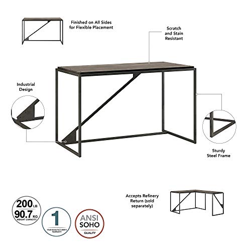 Bush Furniture Refinery 2 Person Workstation, Dark Gray Hickory