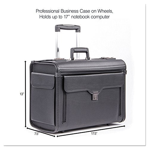 Bond Street 456110BLK Bond Street Collection Catalog Case on Wheels, Koskin, 19 x 9 x 15-1/2, Black