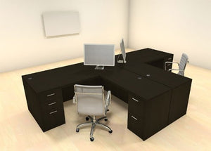 UTM Furniture Modern Executive Office Workstation Desk Set for Two Persons, CH-AMB-S3