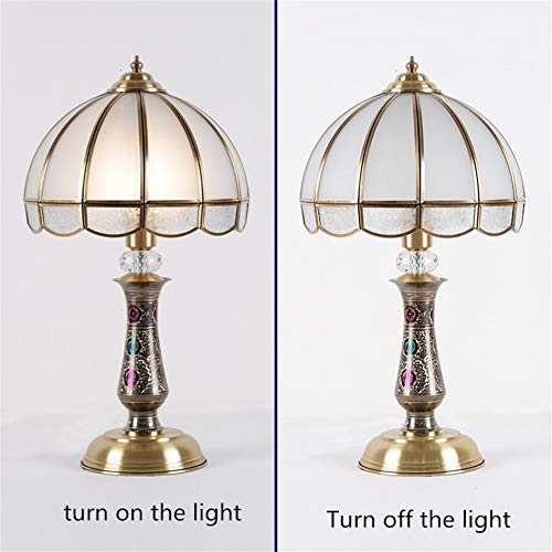 All Copper Desk lamp Bedroom Desk lamp,Bedside lamp,American Village Style Living Room Creative Lamps and Lanterns,Eye Care Safe and Durable-A 30x55cm(12x22inch)
