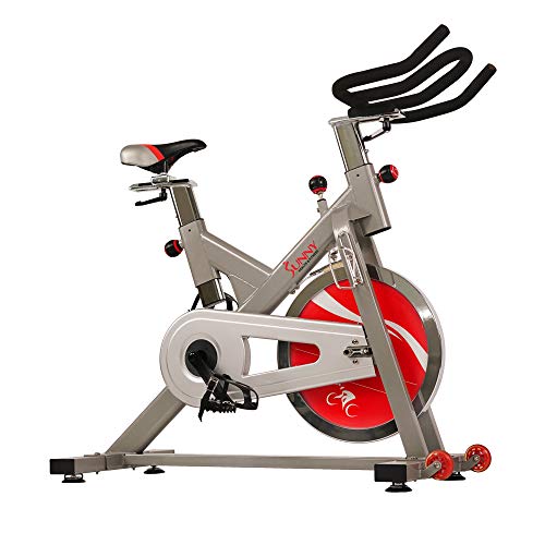 Sunny Health & Fitness Indoor Spin Bike Exercise Stationary Cycle Bike - SF-B1110S,Silver