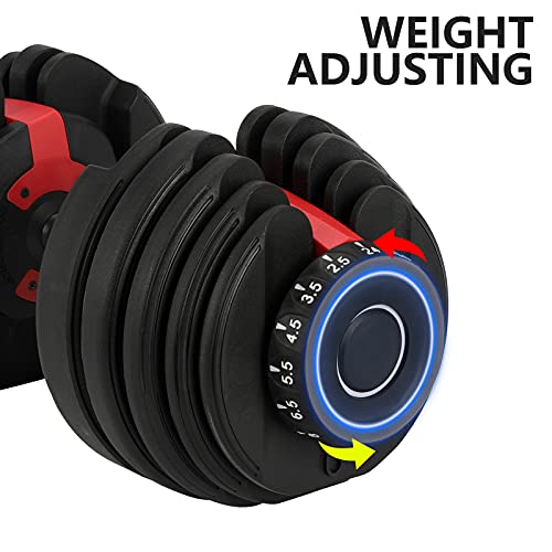 Adjustable Dumbbell Set of 2 - Fast Adjust Weight Dumbbells 5lb-52.5lb Free Weight Training Equipment for Man Women Exercise Strength Core Fitness at Home