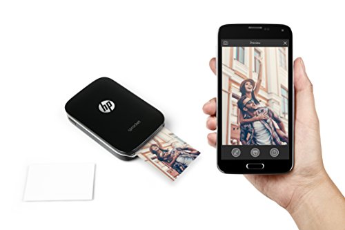 HP Sprocket Portable Photo Printer, Print Social Media Photos on 2x3" Sticky-Backed Paper - Black (X7N08A)